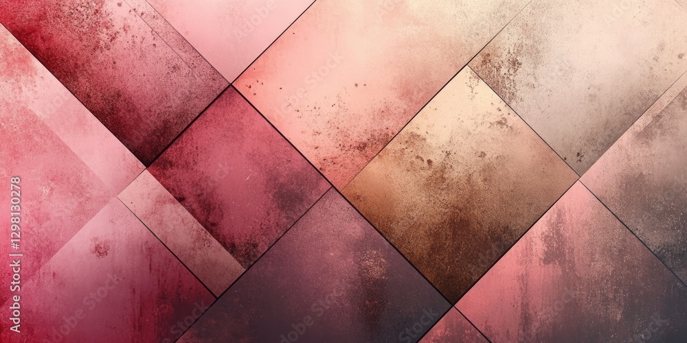 Poster diagonal abstract of textured colored geometric shapes on a background