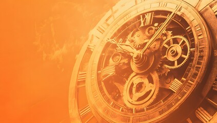 Naklejka premium Ornate clockwork mechanism in warm light