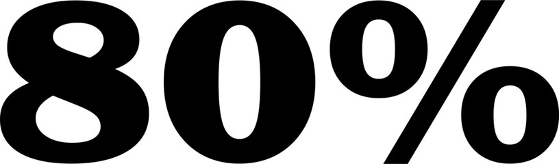 85 Percentage Discount Offer Number Typography Style A0796