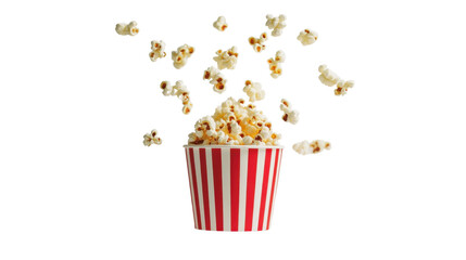 box of popcorn isolated on white background