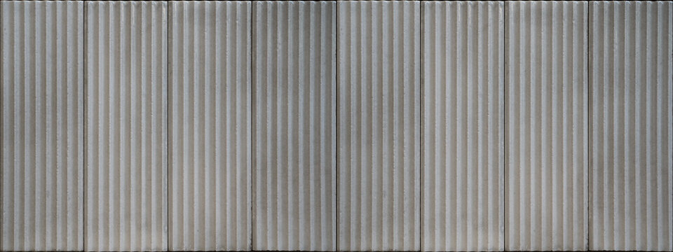 Bright gray grey white 3d grunge abstract corrugated striped, concrete cement stone stripes lines tile slips wall texture backgroun, seamless pattern
