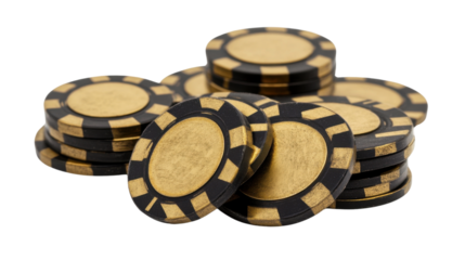 poker chips isolated on white background
