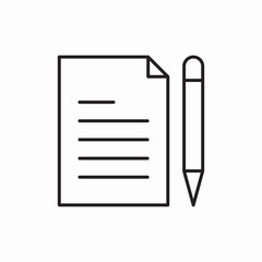 document file pencil icon vector sign