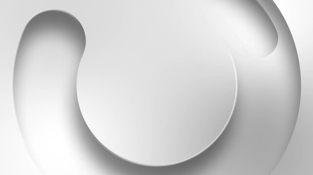 Looping white and grey circle animated abstract geometric monochrome background with empty place for logo or product promotion