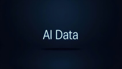 Ai Data. Text all data is illuminated in dark room