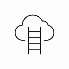 cloud ladders icon vector sign