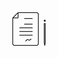 document pencil icon vector sign