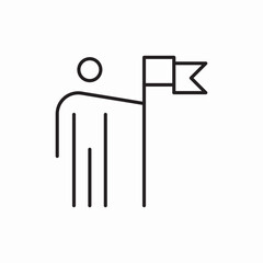 man achievement flag icon vector sign