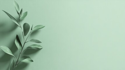 Fototapeta premium A calming, solid green background. It has a subtle paper texture and plenty of space for text or images. 
