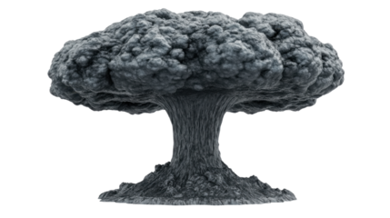 Nuclear explosion isolated on white background