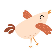 Bird clipart. Cute character in cartoon flat style. Hand draw vector illustration	

