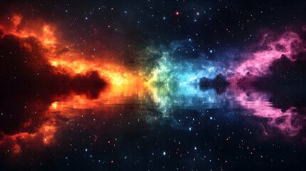 Fototapeta premium Cosmic Nebula Reflection in Space