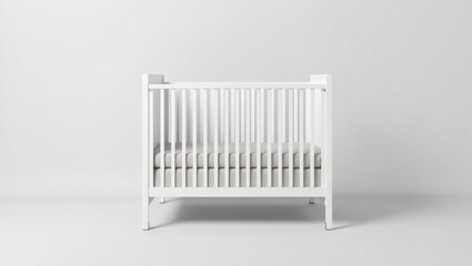 Cradlewise. White baby crib wooden design with mattress modern minimal