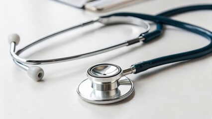 Medical Stethoscope on White Surface