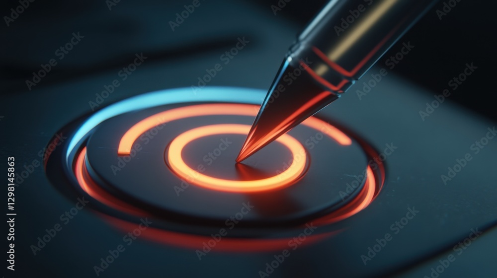 Aufkleber animated pencil hovering over a glowing edit button, representing creativity and editing
