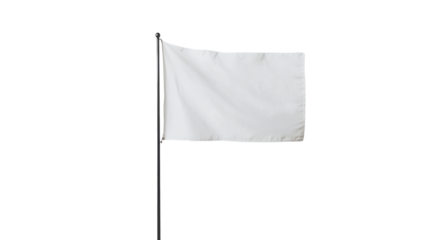 White flag waving isolated on white background