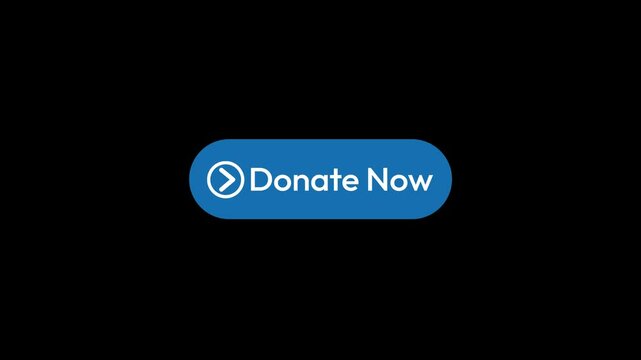 Donate Now button clicking with Thank you message animation 4k. Donation, button, click, money, help button