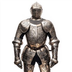 Detailed Close-Up of Ornate Medieval Knight Armor with Design