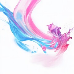 Vibrant Fluid Motion in Pink and Blue Hues with Elegant Abstract Design