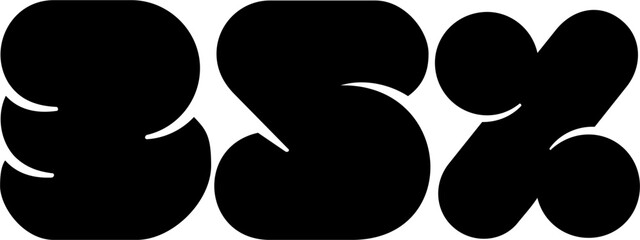 95 Percentage Discount Offer Number Typography Style A1216