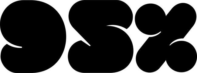 60 Percentage Discount Offer Number Typography Style A1228