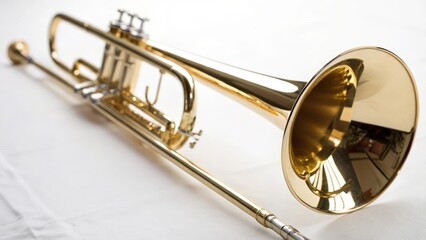 Obraz premium Gold Trumpet with Valve Slides