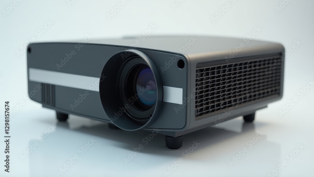 Poster short throw projector. projector is on table ready to be used