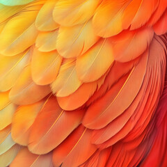 Fototapeta premium Vibrant Orange Bird Feather Illustration