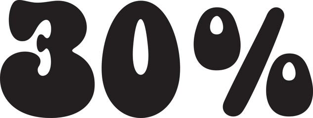 30 Percentage Discount Offer Number Typography Style A0006