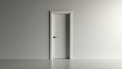 Soundproof Door. White modern door closed minimalism interior clean de