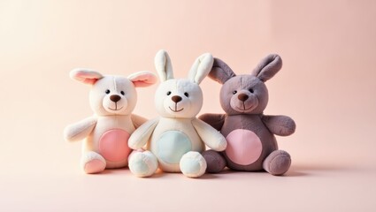 Warmies. Cute pastel teddy bear bunny dolls, soft plush toys, kids roo