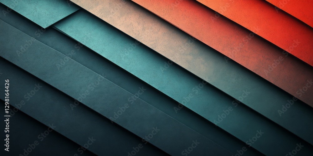 Poster diagonal layers of textured paper create an abstract gradient pattern