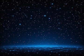 starry night sky with a blue horizon and a few stars