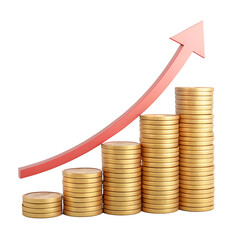 business graph with coins