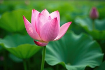 Fototapeta premium Soft pink petals unfolding on Waterleaf Grass stem, bloom, flowers, nature