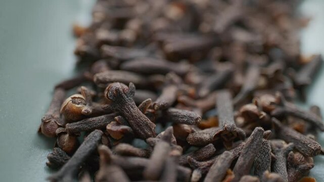 dried clove grains in bowl in close-up