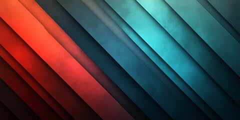 Obraz premium Angular layers of vibrant red and blue tones overlap softly