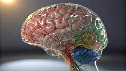 3D Brain Model with Exploded Neural Pathways