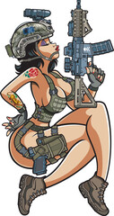 Military special forces pin-up style girl