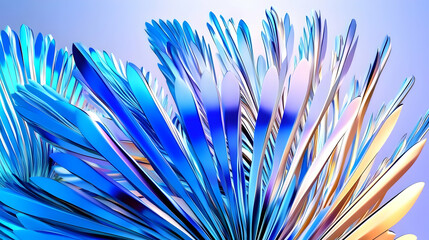 Blue Gold 3D Abstract Background