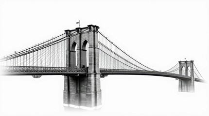 Obraz premium Monochrome Depiction of the Brooklyn Bridge