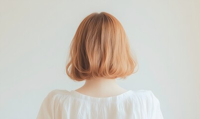 Asian woman with medium shiny straight hair, Generative AI