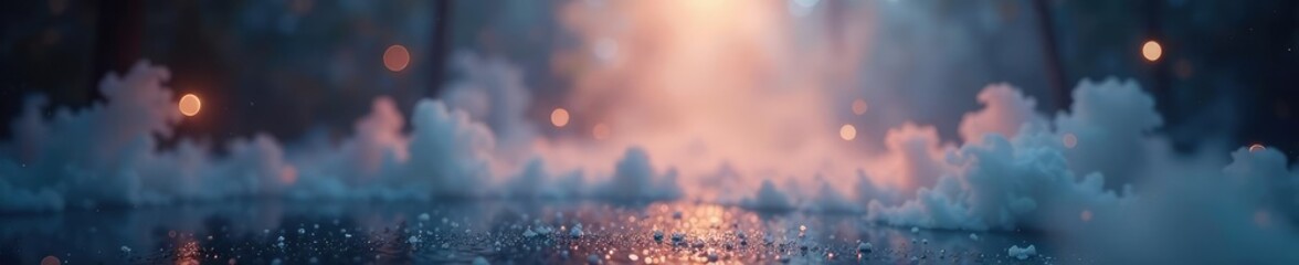 Soft spotlight casts an ethereal glow on a thick haze, texture, environment, atmospheric