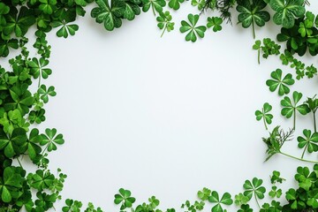 Shamrock border for St. PatrickA's Day event invitations, with blank space for details.