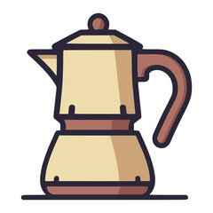 Obraz premium coffee pot drink beverage flat color vector illustration template design