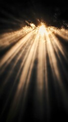 soft sunrays shining through misty white light