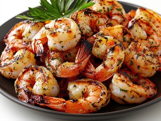 Deliciously Grilled Shrimp Platter Perfectly Arranged for Culinary Delight