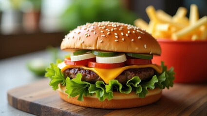 Upfs. Plant-based meat dashpass Smash burger Protein Insect Plant Cuyna Grubtech NotCo Higher steaks Juicy beef with lettuce tomato cheese sesame bun and frie