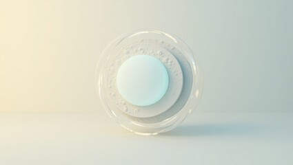 Wellby. Futuristic circular blue interface with glowing rings on light