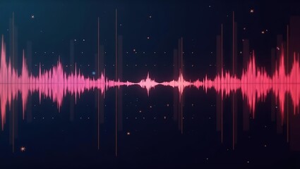 Ai Vocal Remover. Sound waves are moving in dark blue sky
